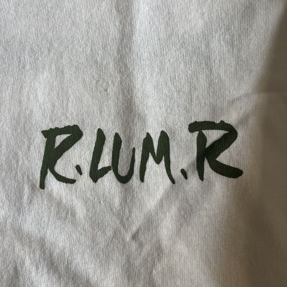 R.LUM.R Friends & Family Graphic Tee Adult M White Forest Green Kanji Streetwear - Picture 5 of 9